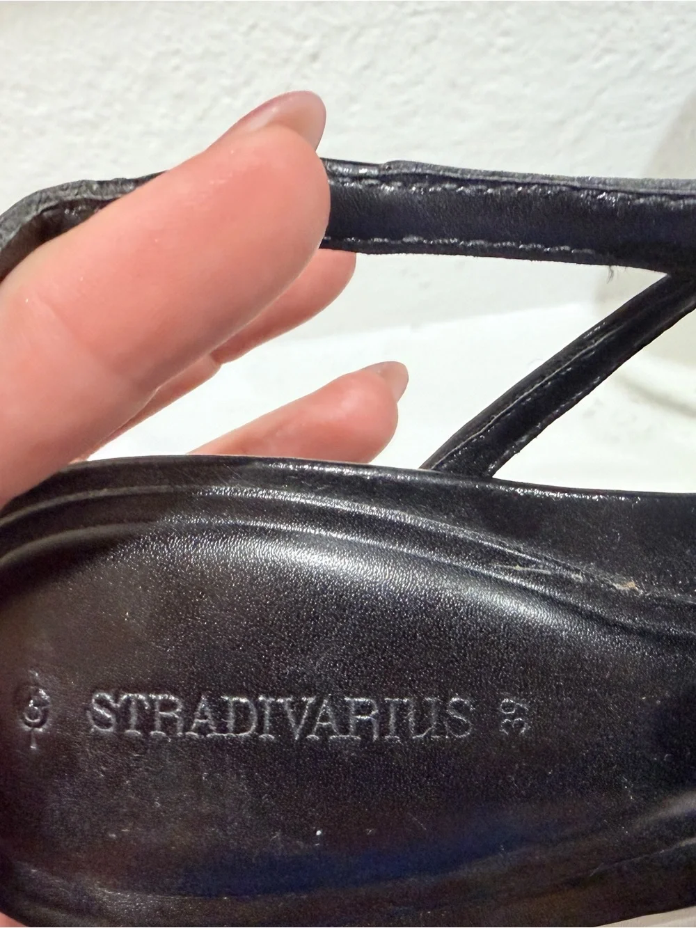 stradivarius Black Studded Pointed Slingback Heels with Buckle